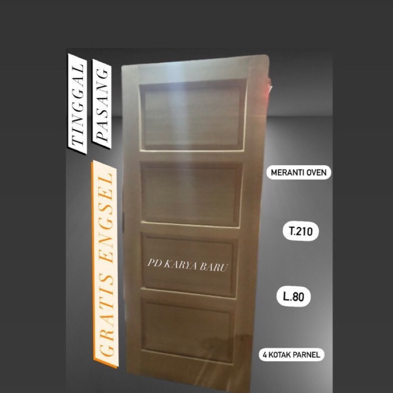 Pintu Kamar Kayu Meranti Oven | Pintu Kayu Solid | Pintu Kayu Oven