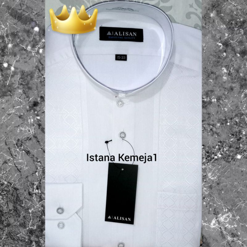 Koko ALISAN Lengan Panjang Putih Bordir Regular Fit