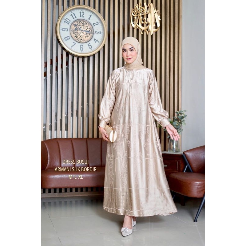 KAMARI DRESS, Dress Busui Friendly, Dress Armani Silk Bordir