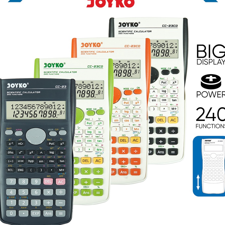 

STOK SIAP COD Calculator Kalkulator Joyko CC23 Scientific 24 Functions