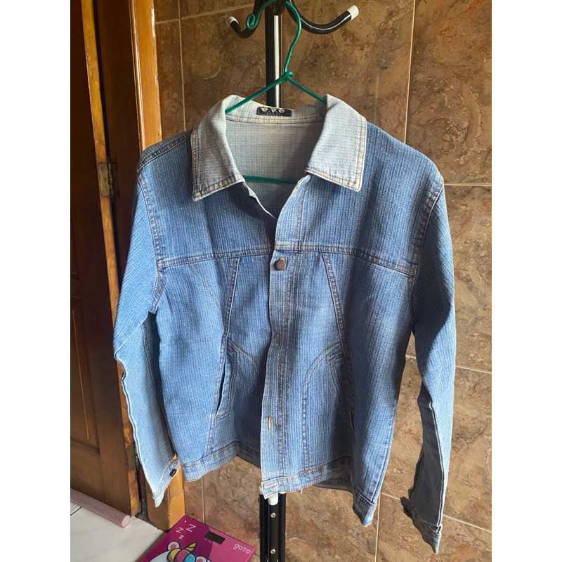 PL jaket denim blue jeans wanita