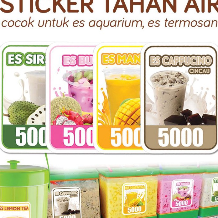 

COD Stiker Termos Aesthetic Tahan Air Stiker Es Aquarium 15x21cm