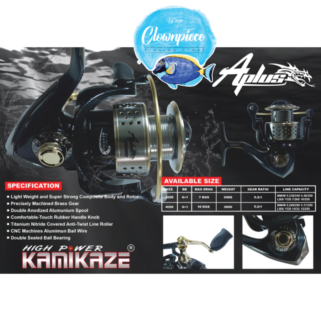 Reel Kamikaze A Plus PH / Reel Pancing Kamikaze A Plus PH / Reel Spinning Kamikaze A Plus PH / Reel 