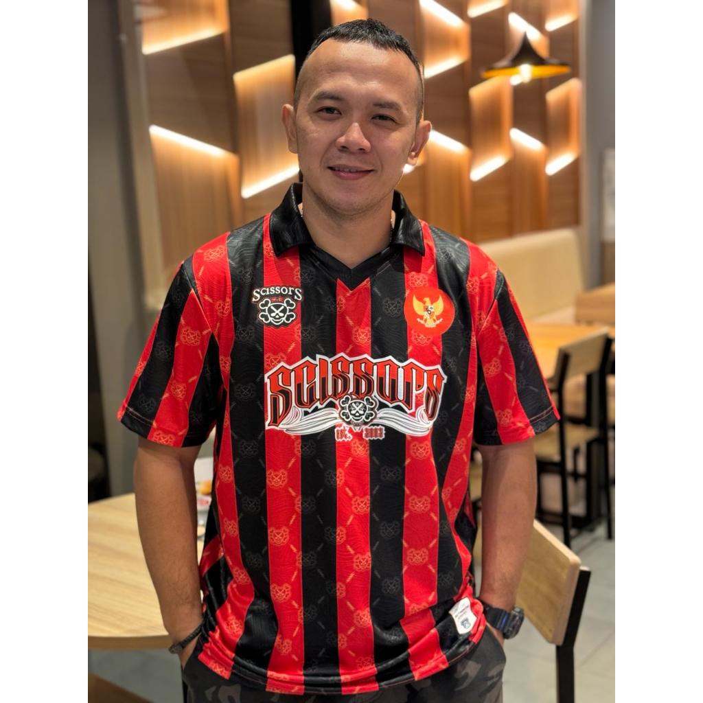 Jersey Football Scissors RedBlack ( Scissors Apparel )