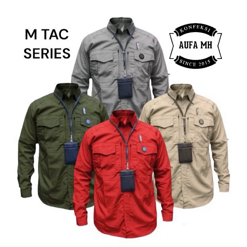 KEMEJA TACTICAL LENGAN PANJANG - KEMEJA M TAC LENGAN PANJANG - SERAGAM CREW PRIA WANITA - BISA CUSTO