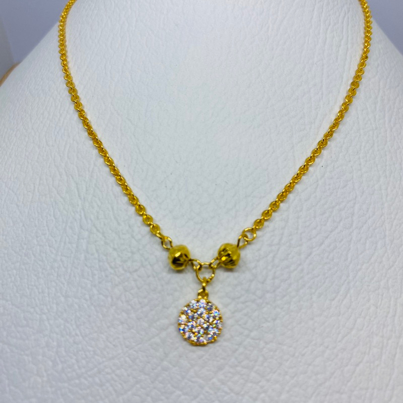 Kalung anak mainan mata bulat kalung anak warna emas  asli perak 925