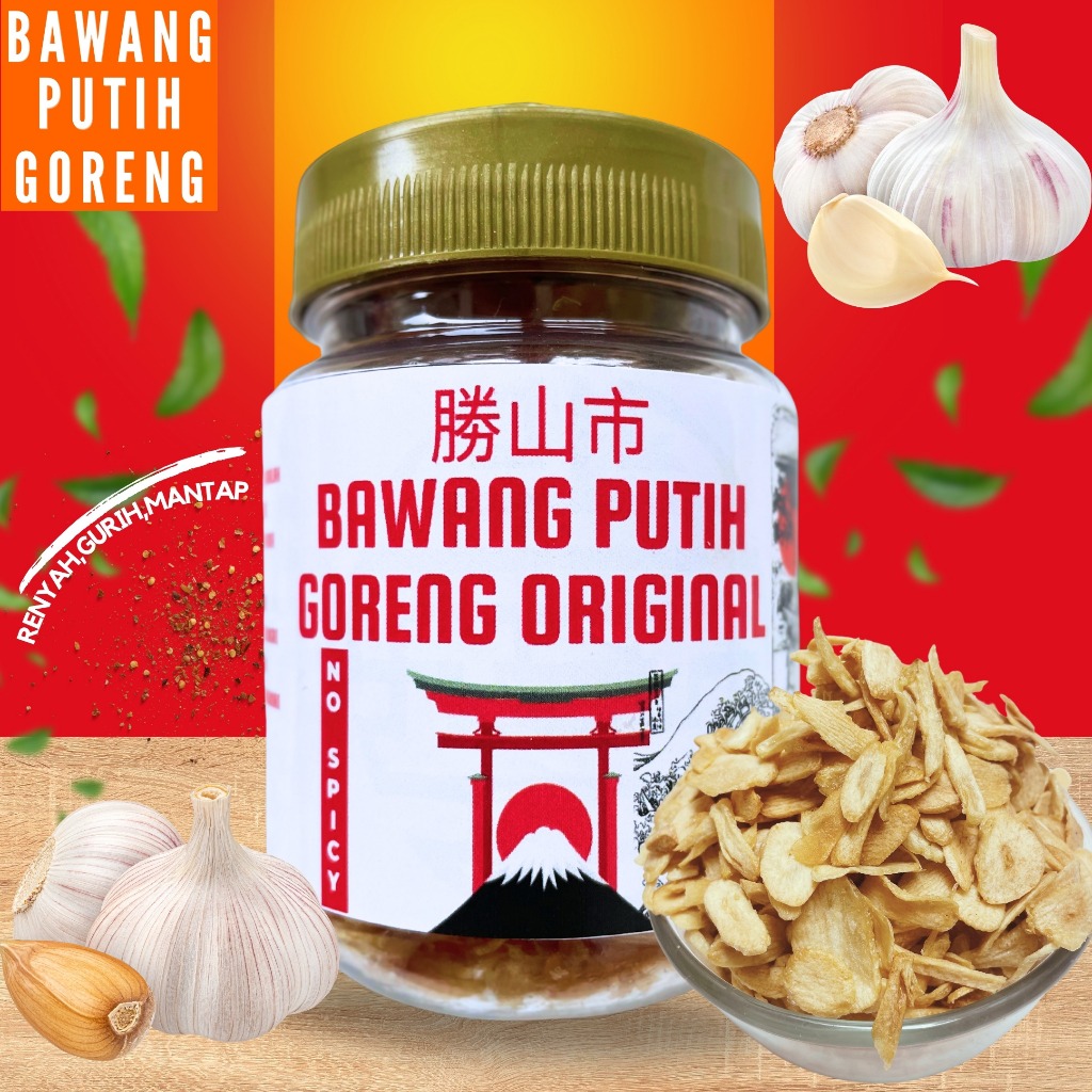 

Bawang Putih Goreng Fried Garlic 100 Gram Murni Oroginal, Renyah, Guruih, Sedap