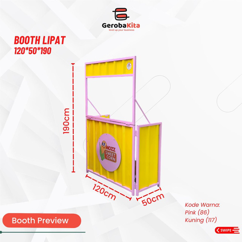 Booth Lipat Hollow 120x50x190