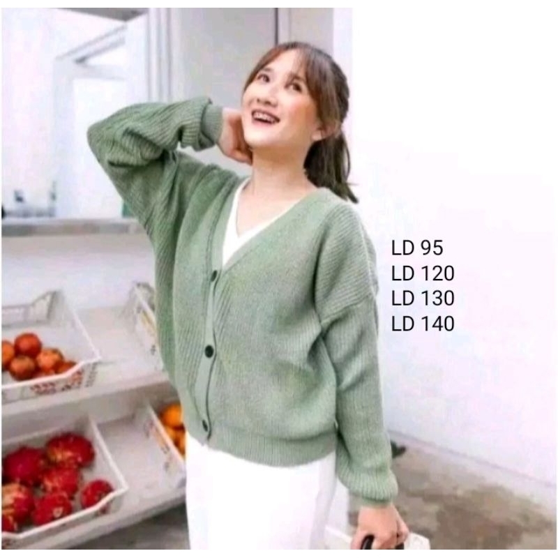 Cardigan Rajut Wanita Jumbo  LD 100/110/120/130/140