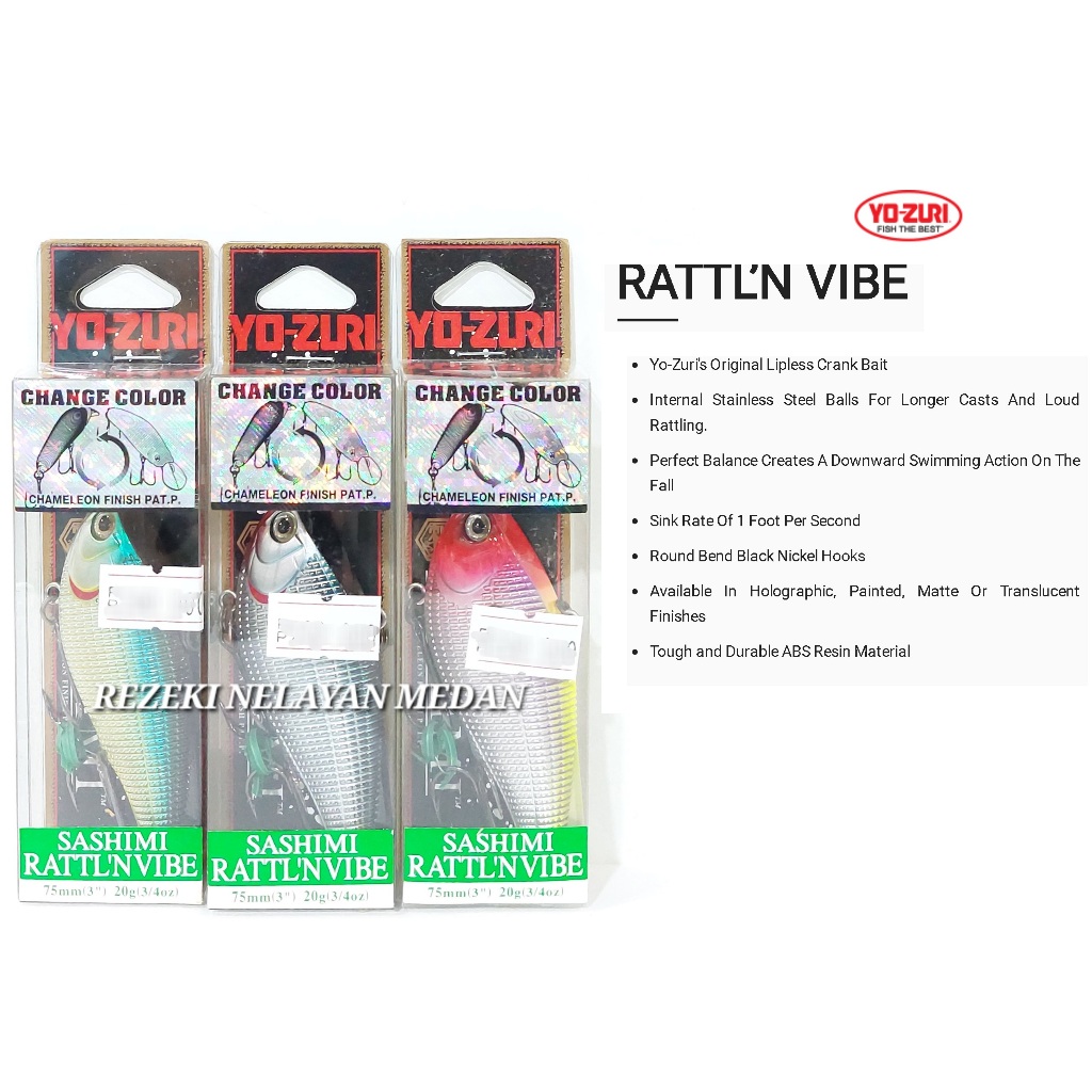 Umpan / Lure Yo-Zuri Rattl’n Vibe 75mm