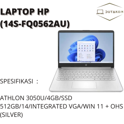 LAPTOP HP 14S-FQ0562AU (WARNA SILVER CEMERLANG)