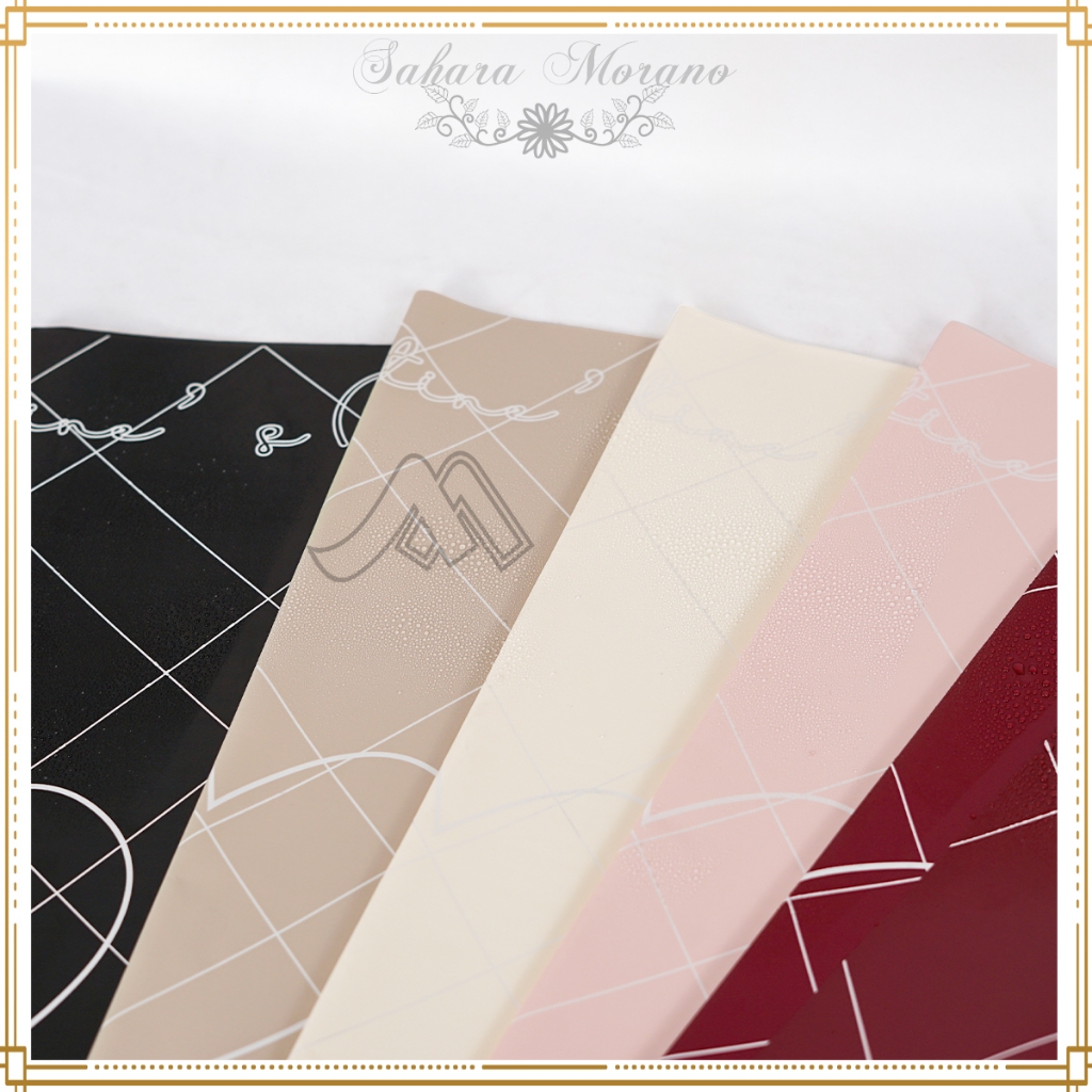 

20 Pcs Flower Wrapping Motif Valentine Cellophane Paper Untuk Bucket Bunga Waterproof