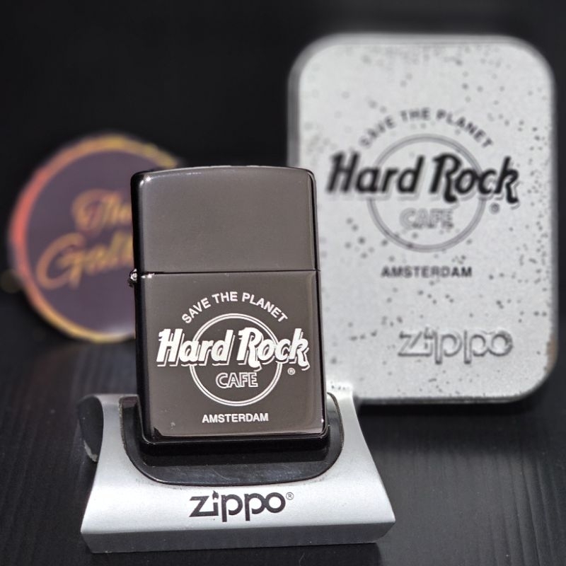 ⭐️⭐️⭐️⭐️⭐️ ORIGINAL ZIPPO HARD ROCK CAFE AMSTERDAM OFFICIAL TAHUN 2005
