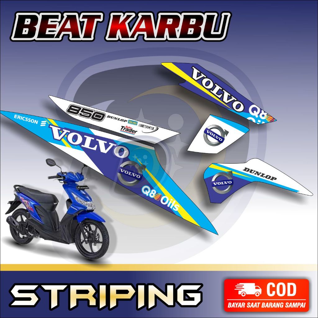 Striping Lis Honda Beat Karbu Stiker Motor Beat Karbu Volvo