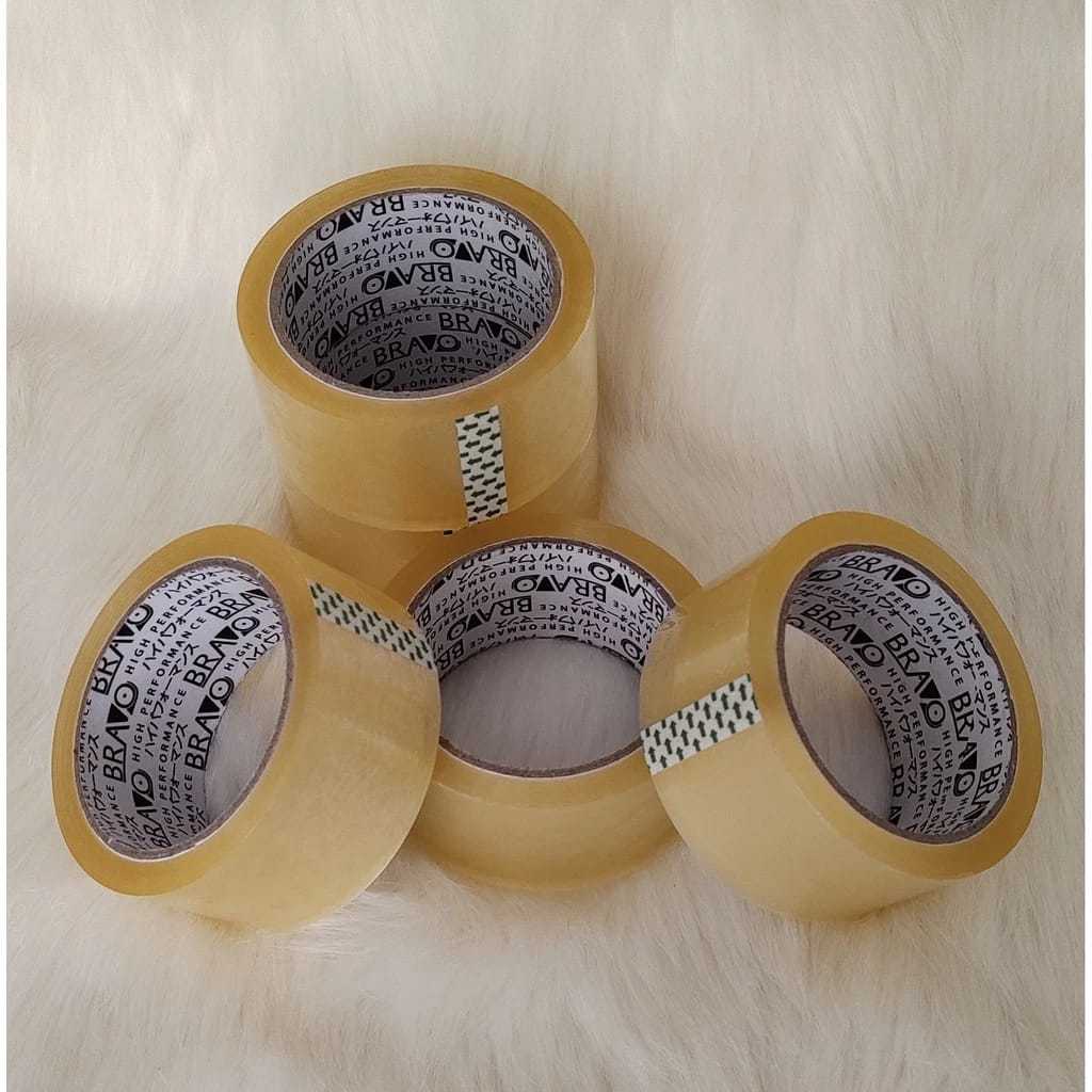 

(1 ROLL) Lakban Bening Coklat MERK BRAVO 45MM X 80YARD #ST098 / OPP Tape Isolasi Packing PREMIUM SUPER LENGKET 50 MICRON 2 Inch