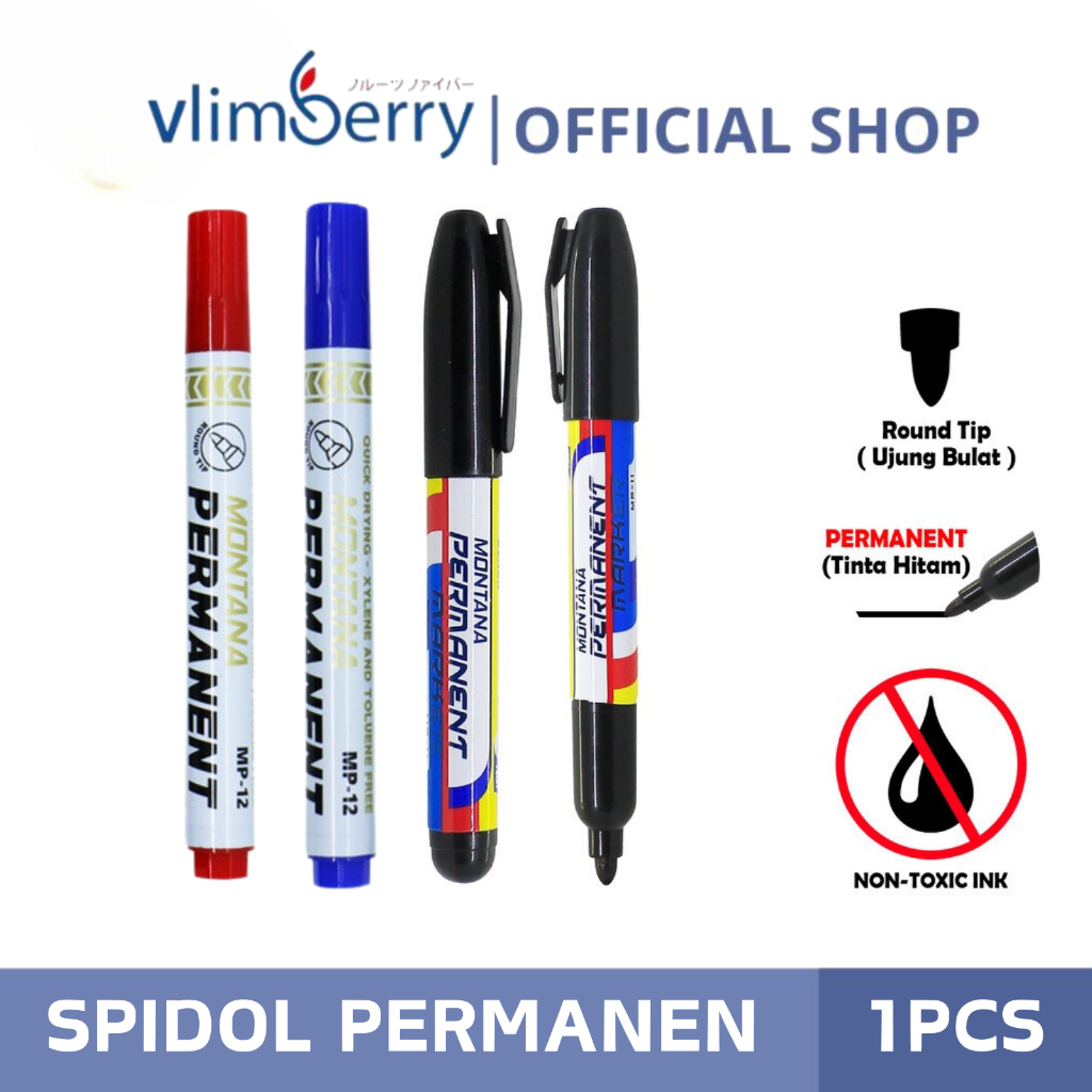 

Spidol Montana 1Pcs MP12 MP11 Permanent Hitam Biru Merah Bisa Diisi Ulang VLIM