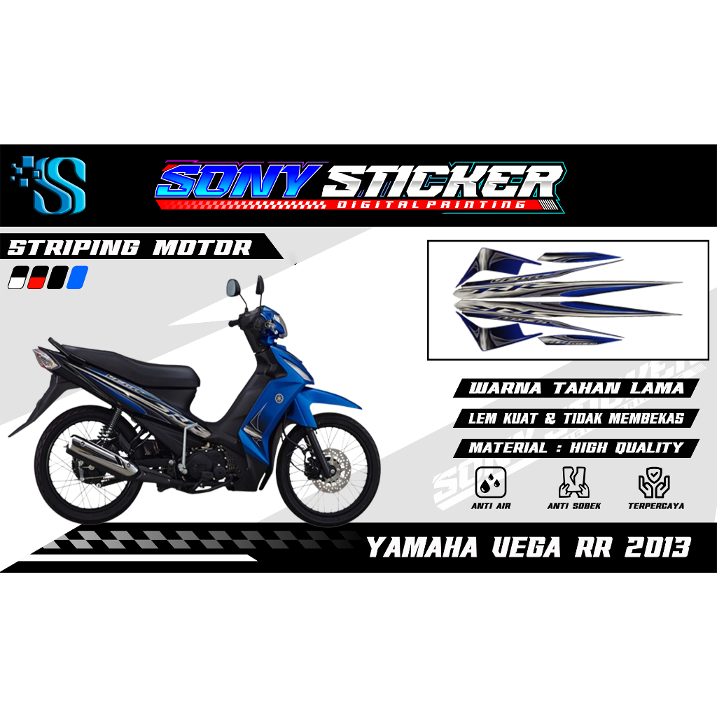 Stiker List Body Motor Vega RR 2013 - Striping Standar Yamaha Vega RR Tahun 2013