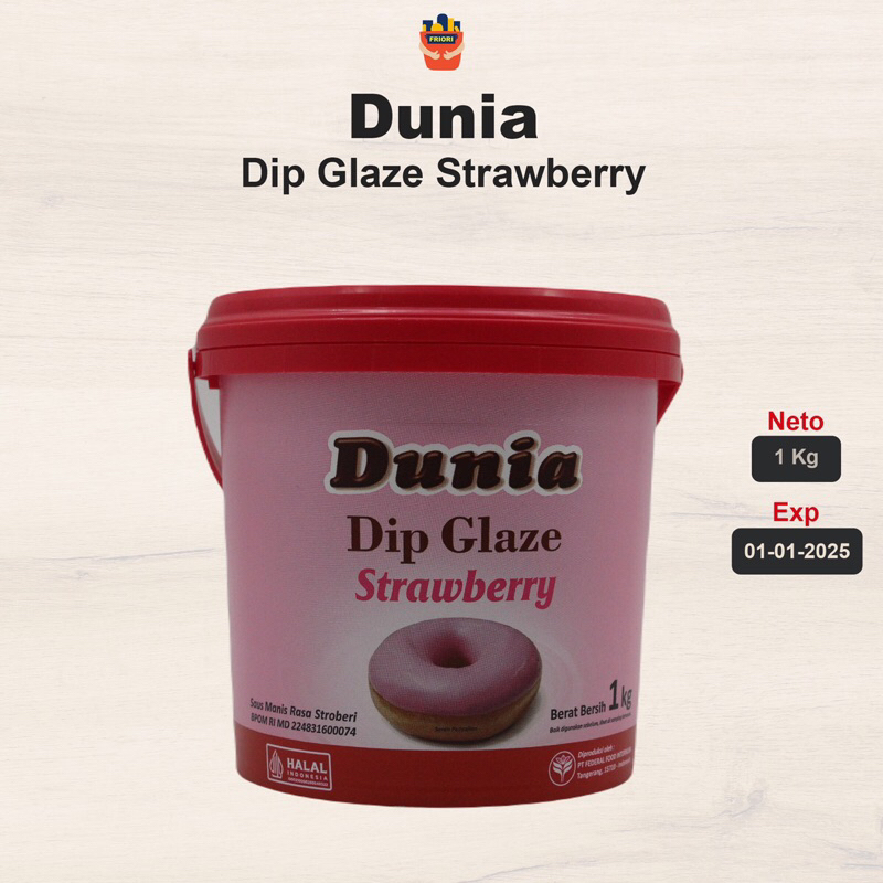 

Dunia Dip Glaze Strawberry 1 Kg - Celupan & Selai Strawberry - Toping Donat Strawberry Manis