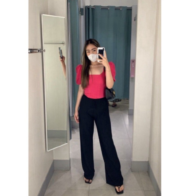 [PRELOVED] Black Ribbed knit Cullote