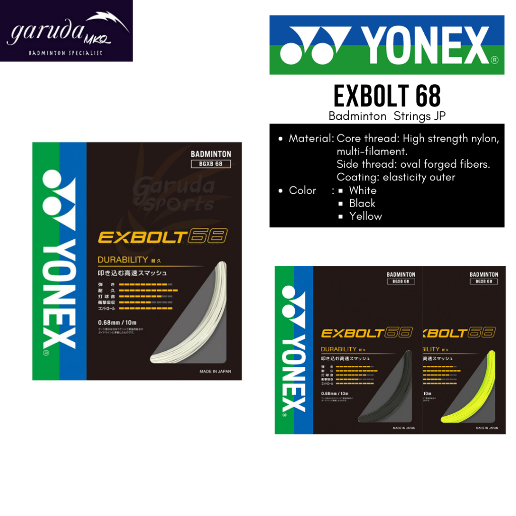 SENAR BADMINTON YONEX EXBOLT 68 JP CODE / SENAR YONEX EXBOLT68 JP / Yonex String