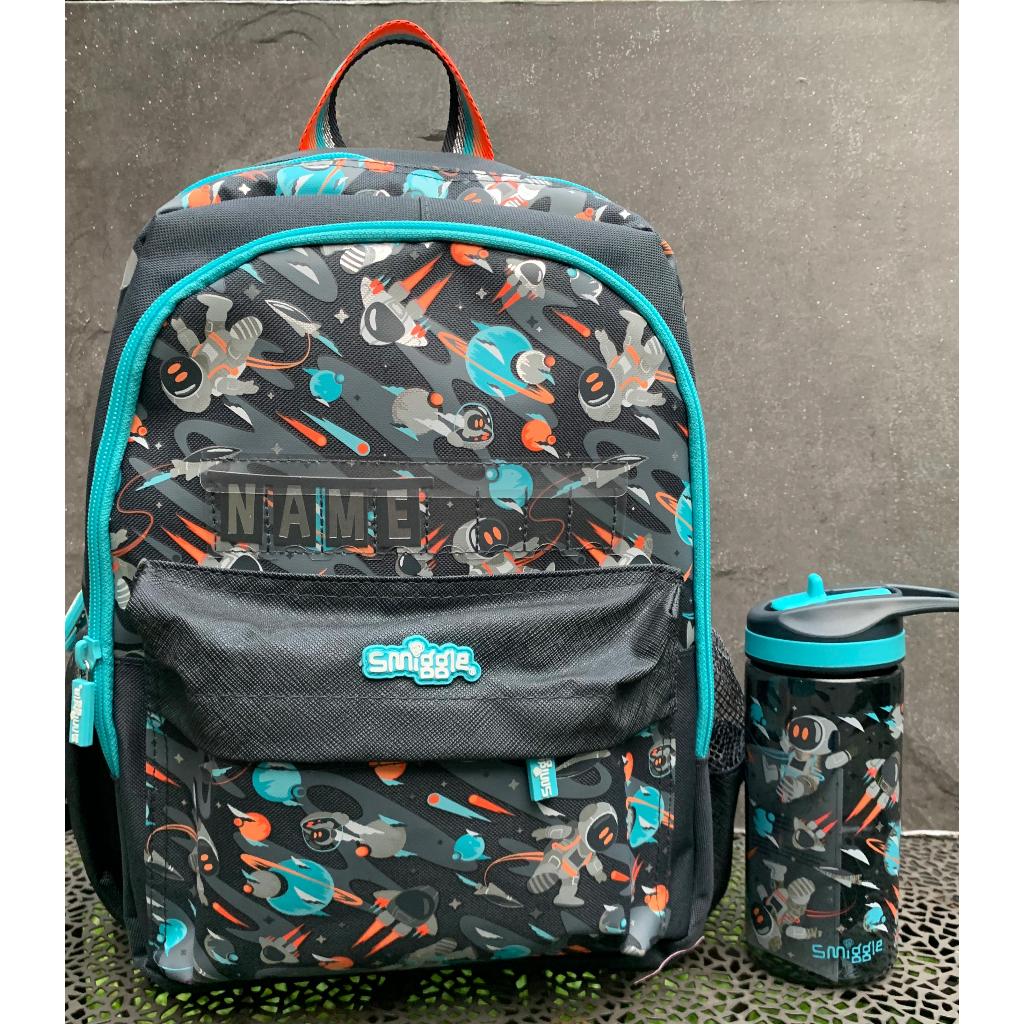 SMIGGLE BLAST OFF JUNIOR SET BACKPACK & BOTTLE ASTRONOT NAME - SET TAS & BOTOL SMIGGLE