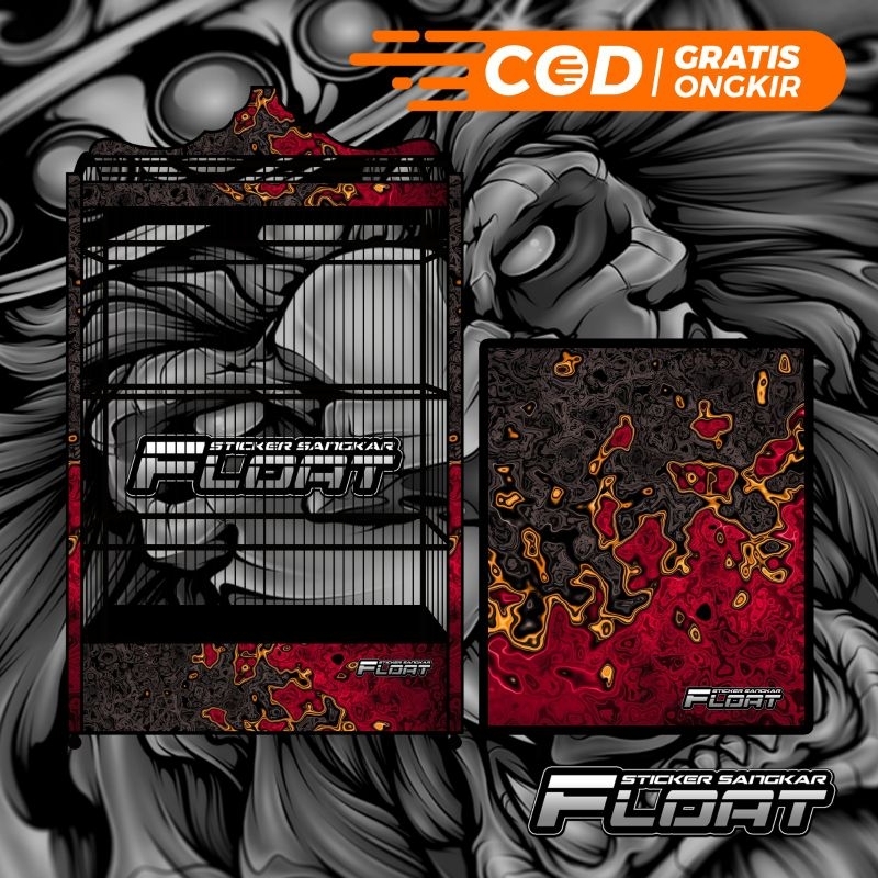 STIKER DECAL SANGKAR KANDANG BURUNG KOTAK REPLIKA GEPENGAN KOHSAN DIAMOND BRO MOTIF SONOKELING