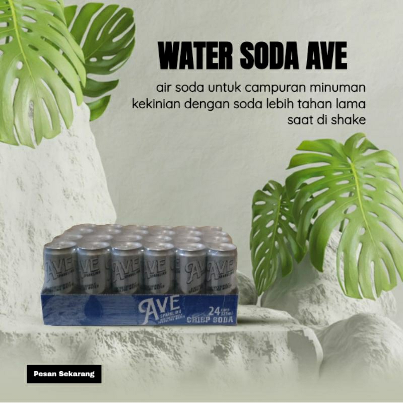 

Water Soda Merek AVE ( 1 dos isi 24 kaleng)