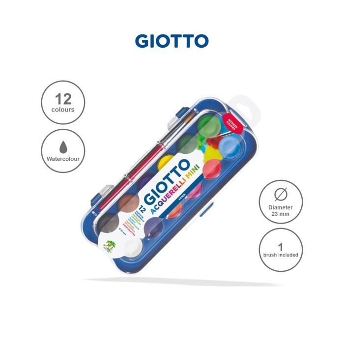 

Giotto Acquerelli Mini Watercolor Blocks Colors 23mm - Cat Air Warna ( # 35.......)