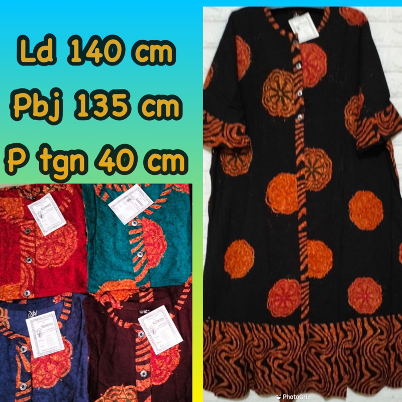 Daster long dress batik Sammy jumboExclusive kekinian