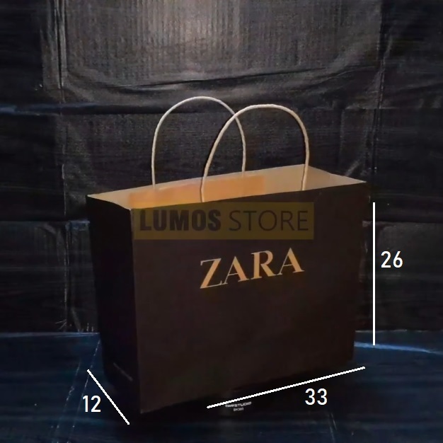 

Paper bag Zara hitam medium landscape 33 x 26 x 12 cm