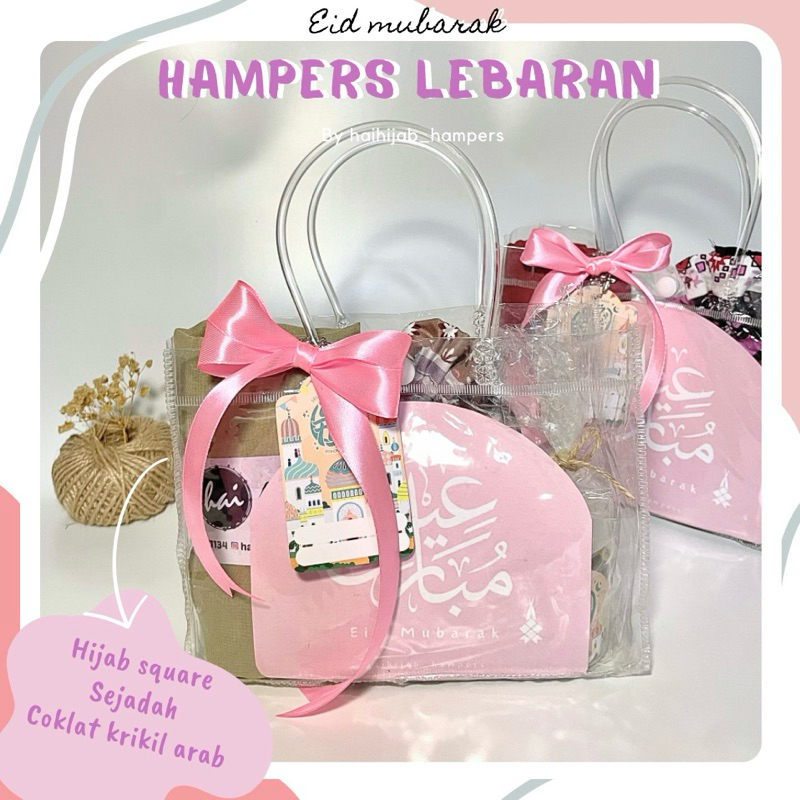 

BELLA SQUARE HAMPERS LEBARAN UNIK IDUL FITRI HAMPERS BUKBER TAS LUCU 2024 bingkisan Hampers unik murah tas bening hijab bella coklat kerikil