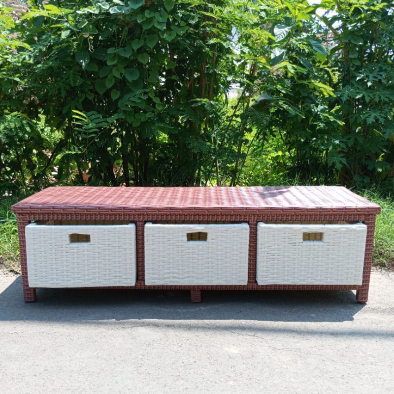 Meja Tv Rotan Sintetis 3 Laci