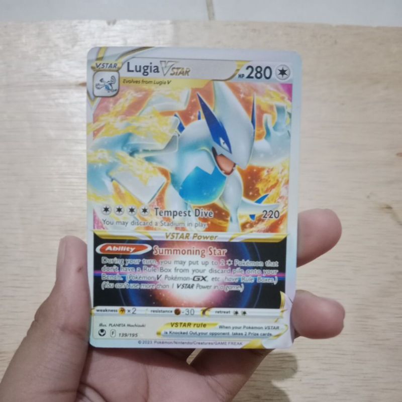 kartu pokemon lugia Vstar 139/195