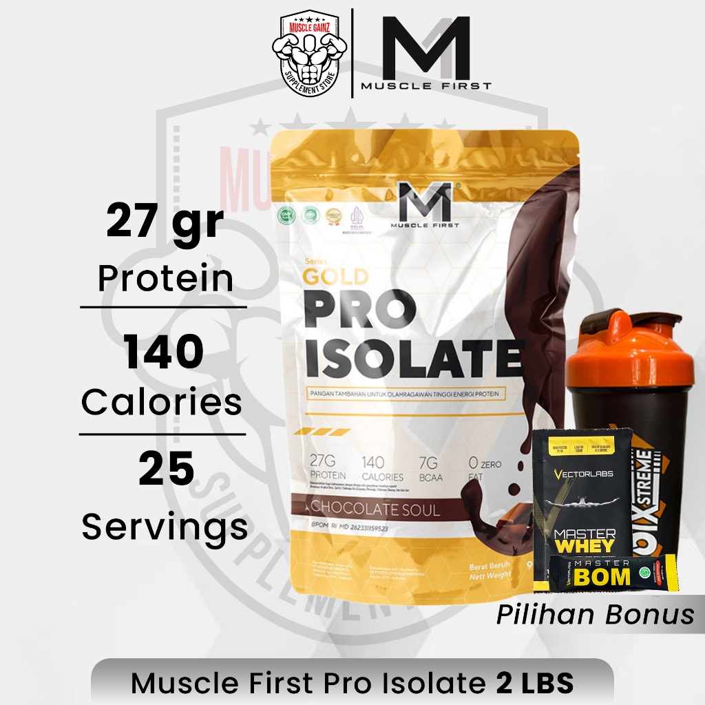 ORIGINAL Muscle First Pro Isolate M1 New Gold Whey Protein Isolate 2lbs susu diet menaikan masa