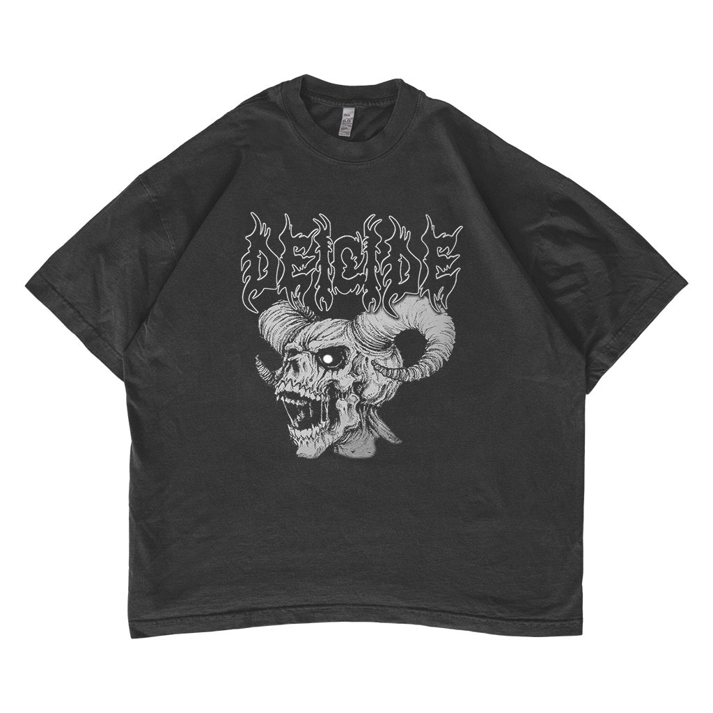 Kaos Band Deicide Skull Horns Vintage T-shirt Oversize