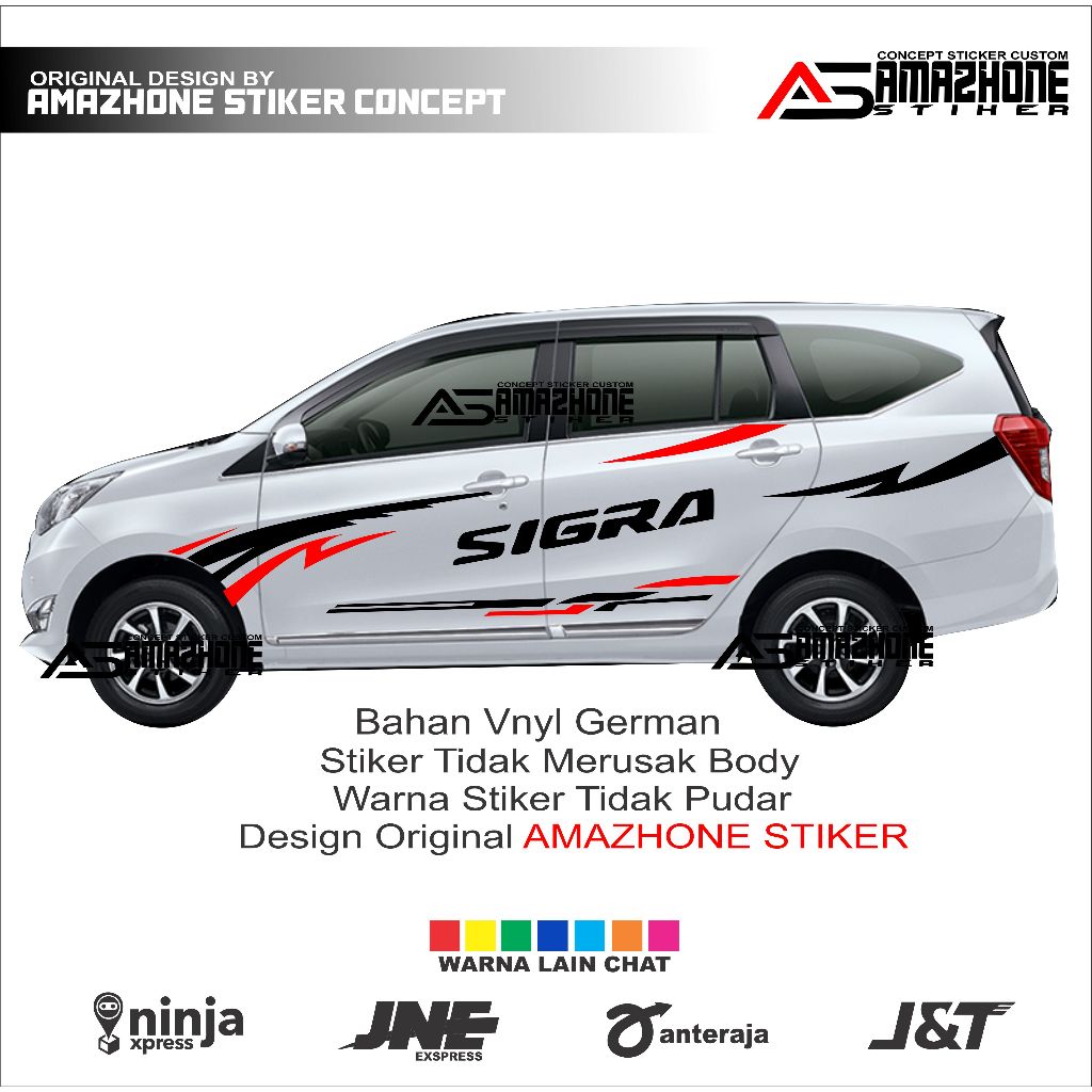 Stiker strip mobil sigra stiker cutting body samping mobil sigra ertiga bisa custom text
