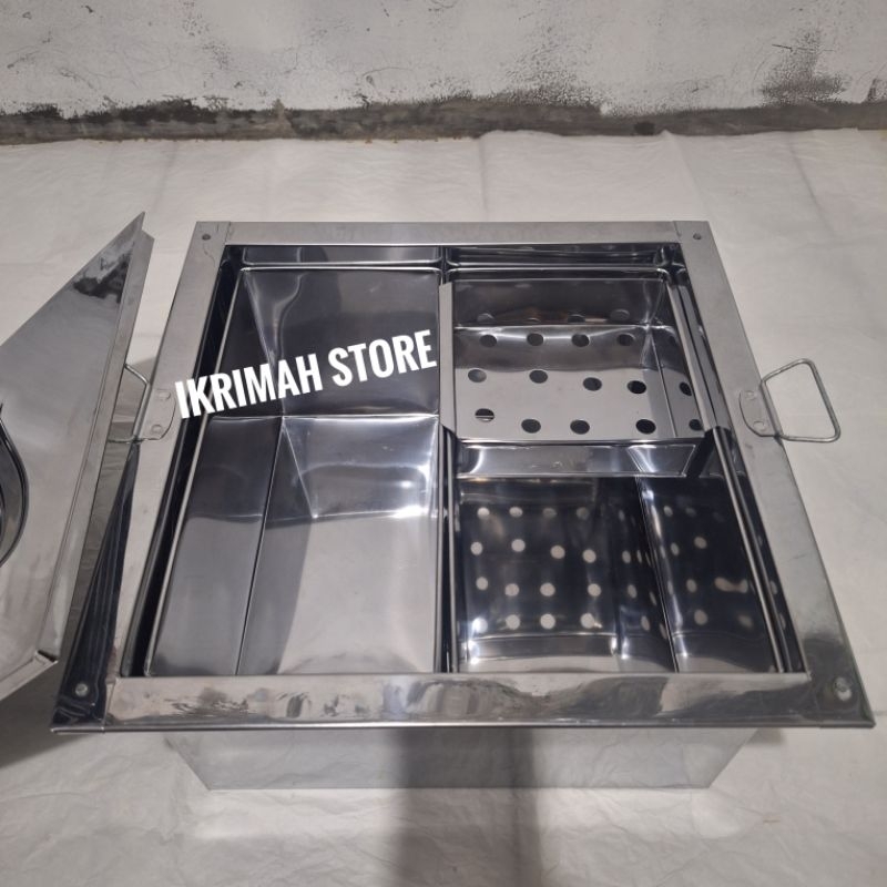 dandang odeng sekat 2/panci odeng shabu kotak stainless