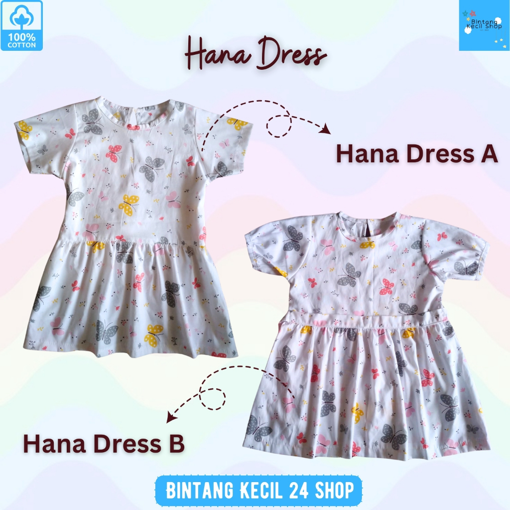 Hana Dress Anak Perempuan 6 bulan - 12 tahun (1 pcs)