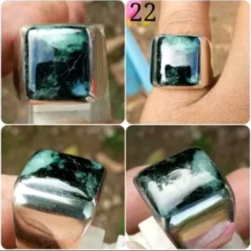 Natural Giok Birma Model Kotak - Natural Untreated Jadeite Jade - Burma Type A - NTD