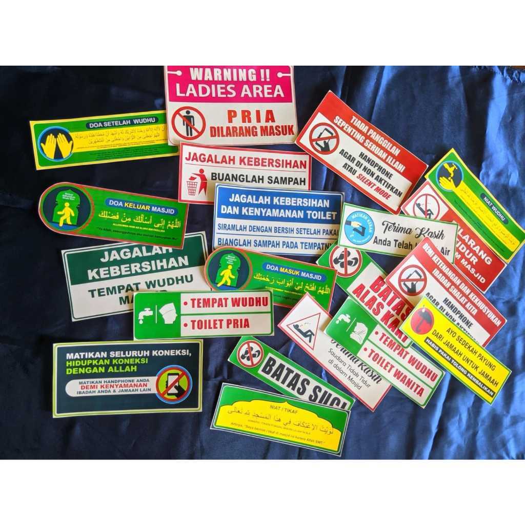 

Stiker Masjid | Stiker WC dan Tolet Masjid | Bahan Stiker Chromo Plus Laminasi