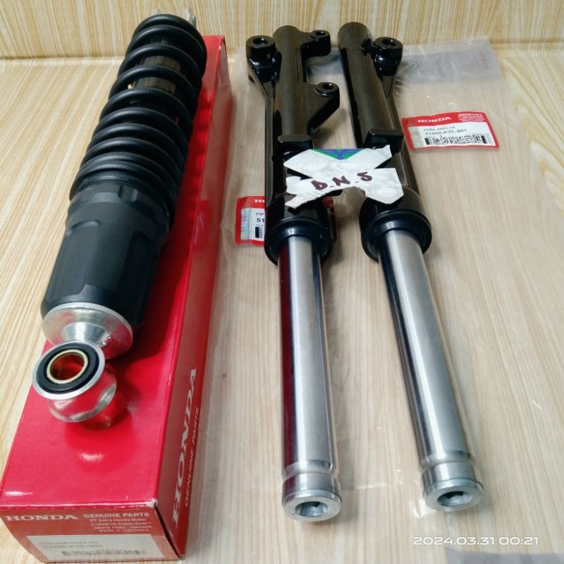Paket komplit as shock tabung depan+shockbreaker belakang beat fi beat street k81