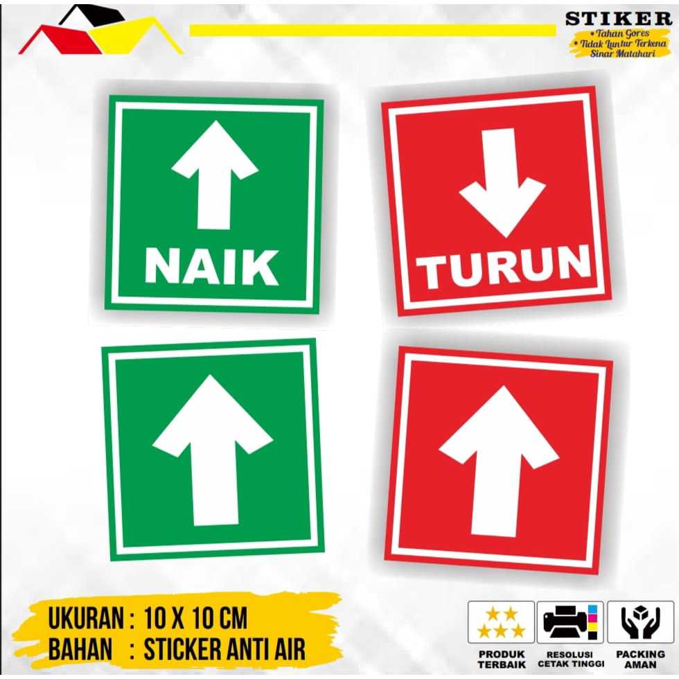 

Stiker Arah Panah (1SET - 2PC) / Sticker Naik Turun / Sticker Penunjuk Arah