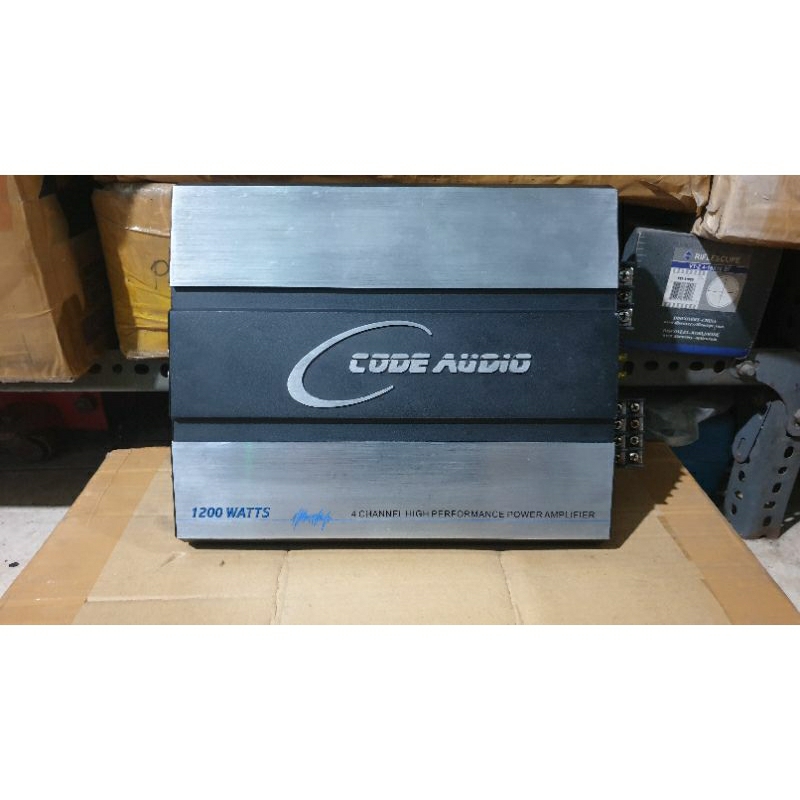 power amplifier mobil 4channel 1200watts CODE AUDIO CA-4301 second normal siap pakai no minus