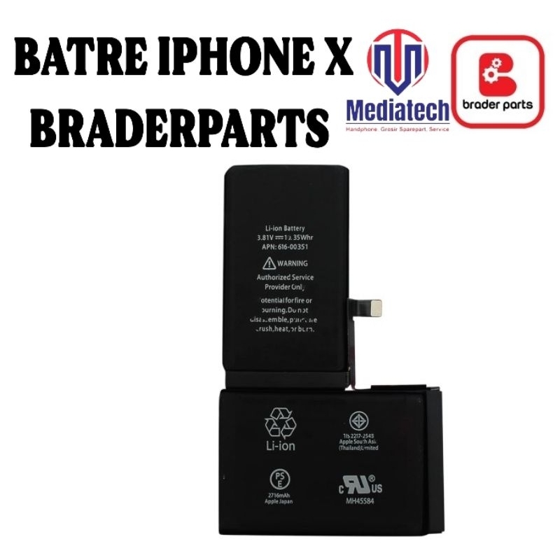 BATERAI BATRE BATTERY IPHONE X BRADERPARTS