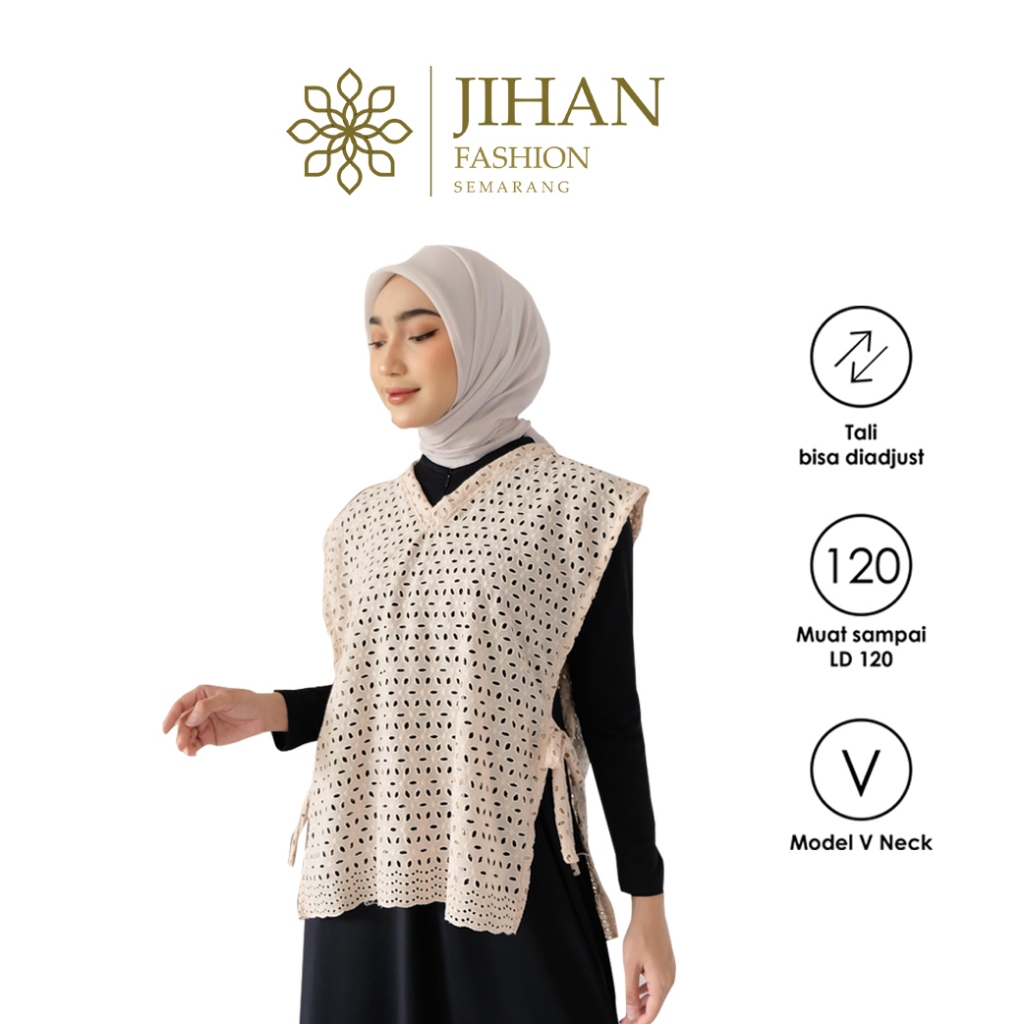 Jihan | Raya Vest Outer Katun Bordir