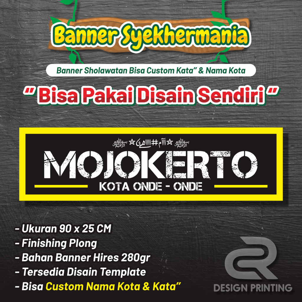 ( Banner Syekher Nama Kota 90 x 25 cm)  // Banner Syekhermania bisa request NAMA KOTA dan kata''