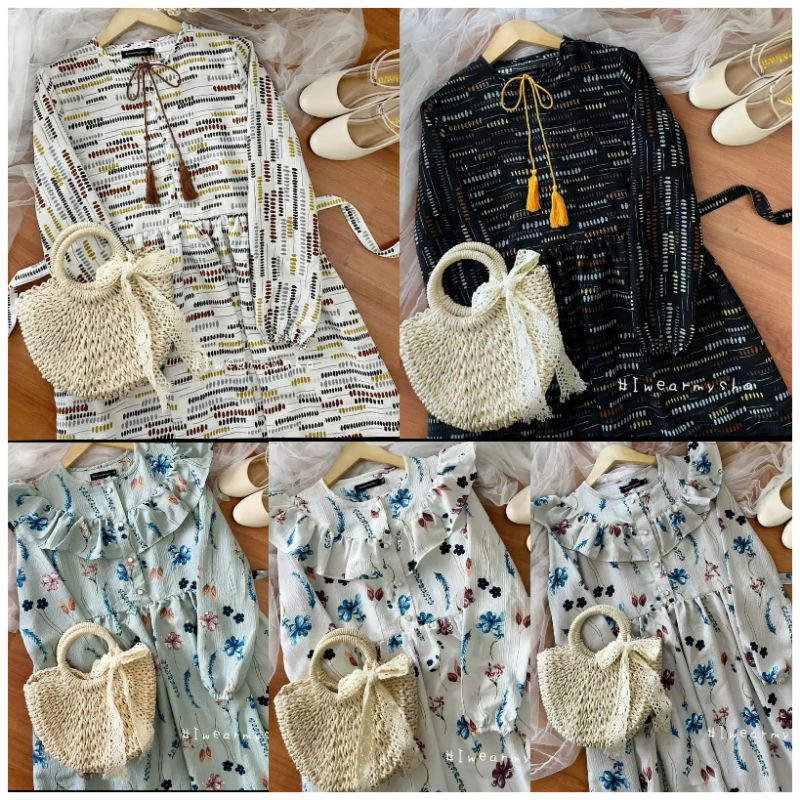 IWEARMYSHA- DRESS GAMIS XXL JUMBO GAMIS OVERSIZE dayanara white silver seafoam