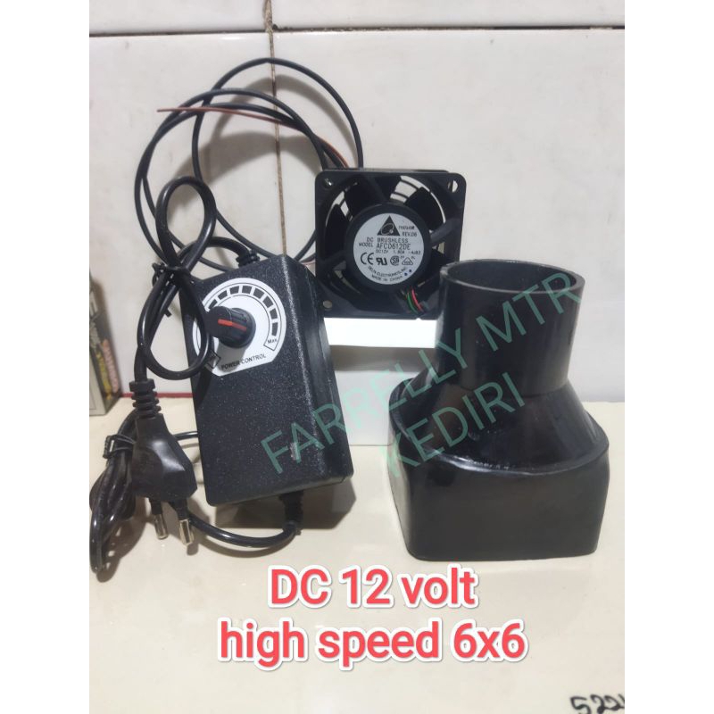 Paket Blower Kompor Oli Super Kencang .Blower DC 12volt fan higt speed rpm 16000 3.30 Amper lengkap 