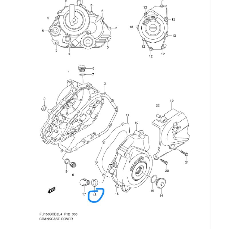 gasket baut TOP blok satria fu ori sgp