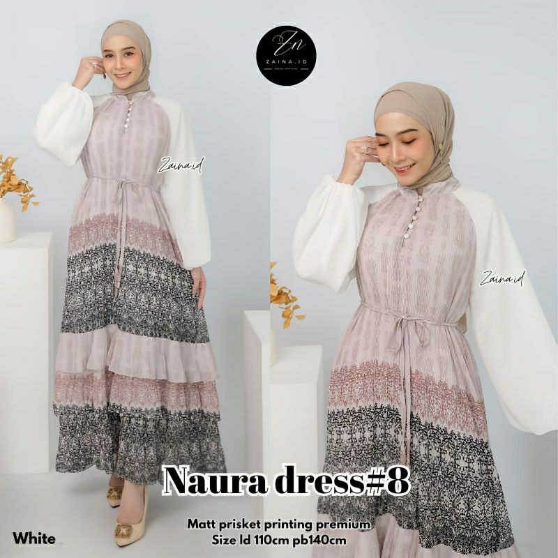 Naura #8 Maxy Dress Plisket Import Gamis Edisi Lebaran Kekinian Paling Laris Ori Zaina.Id